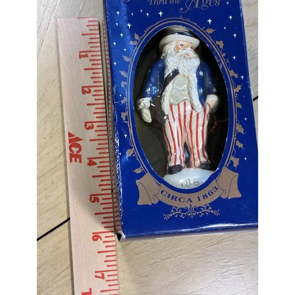 Uncle Sam Fireworks Patriotic July 4th Tree Xmas Ornament Santa Thru Ages 90s